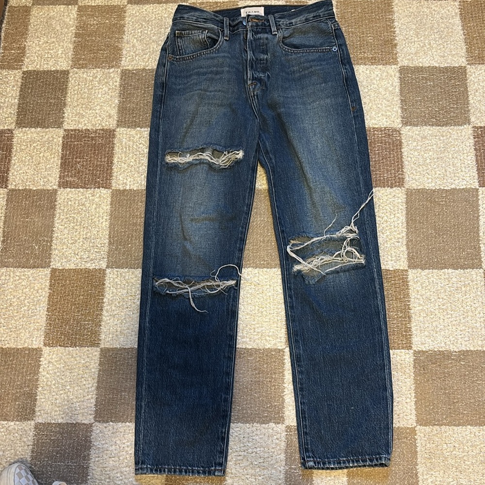 Frame Denim Le Original Distressed Details